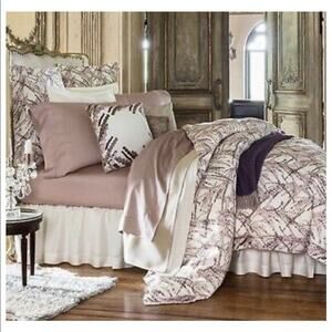 SFERRA Pallina Floral Standard Sham Pillowcase Blossom Floral Linen Bedding